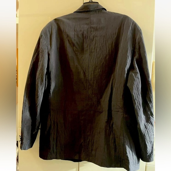 Blu Martini Blazer Jacket Mens Sz 44R /34R US Black Poly Nylon Pockets - Picture 6 of 9